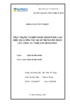 Thực trạng và giải pháp nhằm nâng cao hiệu quả công tác quản trị nguồn nhân lực của công ty tnhh sơn minh phát