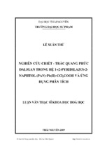 Nghiên cứu chiết   trắc quang phức đaligan trong hệ 1 (2 pyridilazơ) 2 naphtol (pan)   pb(ii)   ccl3cooh và ứng dụng phân tích