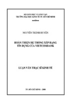 Luận văn thạc sĩ hoàn thiện hệ thống xếp hạng tín dụng của vietcombank