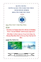 đề tài phát hiện và đếm coliforms trong nước uống, các phương pháp hiện thời và phương pháp tiếp cận nổi bậc