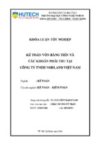 Kế toán vốn bằng tiền và các khoản phải thu tại công ty tnhh nobland việt nam