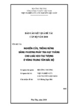 Nghiên cứu trồng rừng bằng phương pháp tra hạt thẳng cho loài keo tai tượng ở vùng trung tâm bắc bộ