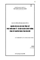 Nghiên cứu các giải pháp tổng thể phát triển kinh tế   xã hội và bảo vệ môi trường vùng tây nguyên trong tình hình mới   tài liệu, ebook, giáo trình