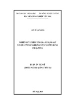 Nghiên cứu ảnh hưởng của sử dụng đất sản xuất nông nghiệp đến tài nguyên rừng ở đắk nông