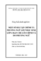 Skkn một số bài tập chính tả phương ngữ giúp hs lớp 4 hạn chế lỗi chính tả do phương ngữ tiểu học phổ quang