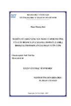 Sinh học nghiên cứu khả năng nẩy mầm và sinh trưởng của cây hoàng lan (cananga odorata(lamk.) hook.f.& thomson) ở giai đoạn vườn ươm