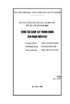 Báo cáo tổng hợp kết quả nghiên cứu đề tài cấp bộ  công tác giám sát trong đảng giai đoạn hiện nay