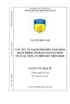 Các yếu tố ảnh hưởng đến tính minh bạch thông tin báo cáo tài chính của các công ty niêm yết trên hose.encrypted