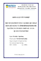 Báo cáo một số giải pháp nâng cao hiệu quả hoạt động bán hàng và tình hình kinh doanh tại công ty tại công ty cổ phần thiết kế   in ấn   quảng cáo sao mai