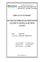 Kế toán xác định kết quả kinh doanh tại công ty cổ phần dược phẩm anh đức