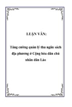 Tăng cường quản lý thu ngân sách địa phương ở cộng hòa dân chủ nhân dân lào