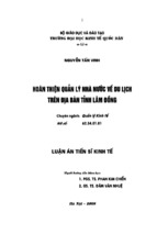 Luận văn thạc sĩ hoàn thiện quản lý nhà nước về du lịch trên địa bàn tỉnh lâm đồng