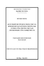 Quản trị kinh doanh quản trị rủi ro tín dụng trong cho vay kinh doanh tại ngân hàng thương mại cổ phần công thương việt nam chi nhánh khu công nghiệp phú tài