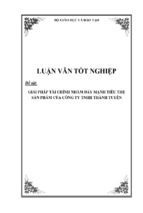 Báo cáo luận văn tốt nghiệp giải pháp tài chính nhằm đẩy mạnh tiêu thụ sản phẩm của công ty tnhh thành tuyên