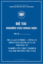 đề tài khoa học mua lại cổ phiếu công cụ tiềm năng đánh lừa các nhà đầu tư nghiên cứu thực nghiệm tại thị trường việt nam