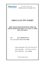 Báo cáo một số giải pháp nhằm hoàn thiện hệ thống kênh phân phối tại công ty tnhh hàn việt hana