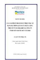 Các giải pháp nhằm hoàn thiện việc áp dụng hệ thống quản lý chất lượng theo tcvn iso 90012008 tại công ty tnhh tiến phước đến năm 2020.encrypted