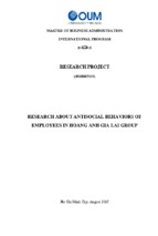 Research about antisocial behaviors of employees in hoang anh gia lai group