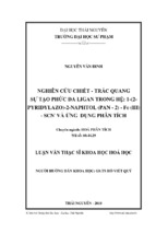 Nghiên cứu chiết   trắc quang sự tạo phức đa ligan trong hệ 1 (2  pyridylazo) 2 naphtol (pan   2)   fe (iii),   scn , và ứng dụng phân tích