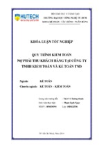 Quy trình kiểm toán nợ phải thu khách hàng tại công ty tnhh kiểm toán và kế toán tnd