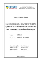 Nâng cao hiệu quả hoạt động tín dụng tại ngân hàng tmcp sài gòn thương tín sacombank chi nhánh bình thạnh