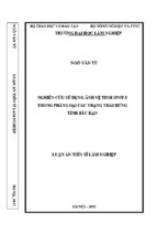 Lâm nghiệp  nghiên cứu sử dụng ảnh vệ tinh spot 5 trong phân loại các trạng thái rừng tỉnh bắc kạn