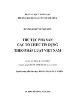 Luật học thủ tục phá sản các tổ chức tín dụng theo pháp luật việt nam