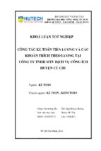 Báo cáo công tác kế toán tiền lương và các khoản trích theo lương tại cty tnhh mtv dv công ích huyện củ chi