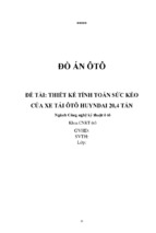 đồ án ôtô thiết kế tính toán sức kéo của xe tải ôtô huyndai 20,4 tấn