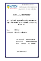 Kế toán xác định kết quả kinh doanh tại công ty cổ phần vận tải và dịch vụ hàng hải