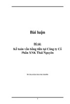 đề tài kế toán vốn bằng tiền tại công ty cổ phần xuất nhập khẩu thái nguyên