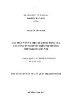 Cấu trúc vốn và hiệu quả hoạt động của các công ty niêm yết trên thị trường chứng khoán hà nội.encrypted