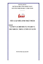 Chuyên đề vai trò và sự biến đổi của vitamin và chất khoáng trong cơ thể con người