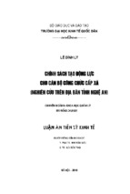 Chính sách tạo động lực cho cán bộ công chức cấp xã (nghiên cứu trên địa bàn tỉnh nghệ an)