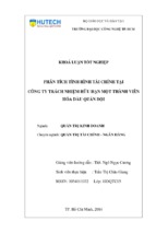 Phân tích tình hình tài chính tại công ty trách nhiệm hữu hạn một thành viên hóa dầu