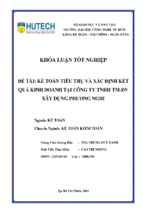 Kế toán tiêu thụ và xác định kết quả kinh doanh tại công ty tnhh tm   dv xây dựng phương nghi