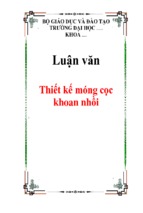 Luận văn  thiết kế móng cọc khoan nhồi