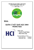 Bài tiểu luận quản lý kết quả học sinh trung học