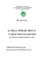 Kỹ thuật sinh học phân tử và bệnh viêm não xốp ở bò (bovine spongiform encepholopathy)