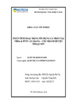 Phân tích hoạt động tín dụng cá nhân tại ngân hàng nông nghiệp và phát triển nông thôn an giang chi nhánh huyện thoại sơn