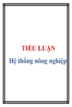 Tiêu luận hệ thống nông nghiệp