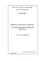 Nghiên cứu chế tạo và tính chất của màng polyme ứng dụng để bảo quản