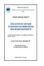 Nâng cao năng lực cạnh tranh của ngân hàng ngoại thương việt nam trong hội nhập kinh tế quốc tế