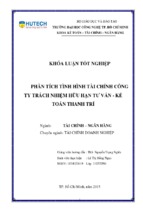 Báo cáo phân tích tình hình tài chính công ty tnhh tư vấn kế toán thanh trí