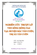 Tiểu luận địa chất môi trường nghiên cứu trượt lỡ ven sông đồng nai tại huyện bắc tân uyên và thị xã tân uyên từ đó đề ra các giải pháp khắc phục