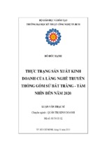 Thực trạng sản xuất kinh doanh của làng nghề truyền thống gốm sứ bát tràng tầm nhìn đến năm 2020