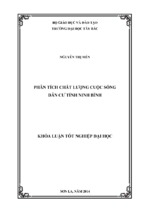 Phân tích chất lượng cuộc sống dân cư tỉnh ninh bình