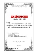 Skkn giáo dục học sinh trung tâm gdtx huyện si ma cai trong công tác bảo vệ môi trường thông qua môn địa lý