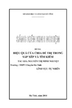 Skkn hiệu quả của chia để trị trong sắp xếp và tìm kiếm thpt chuyên hà tĩnh