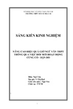 Skkn nâng cao hiệu quả giờ văn thpt thông qua việc đổi mới hoạt động củng cố, dặn dò